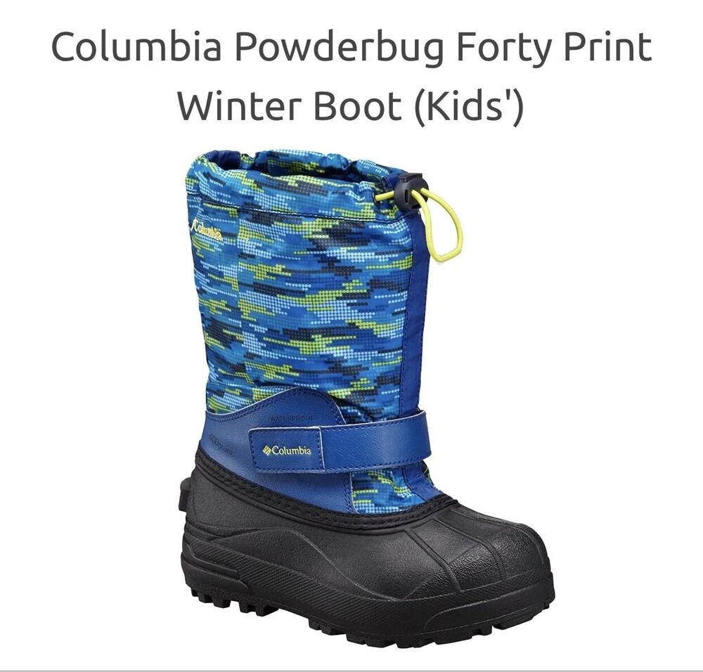 Columbia Kids' Childrens Powderbug Forty Print, Royal, Zour, Size 11